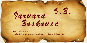 Varvara Bošković vizit kartica